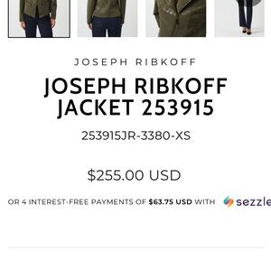 Joseph Ribkoff Dark Green Military Jacket